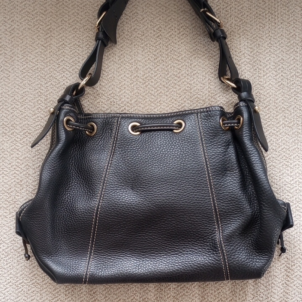 Dooney & Bourke Black Pebbled Leather Shoulder Bag - Picture 2 of 6